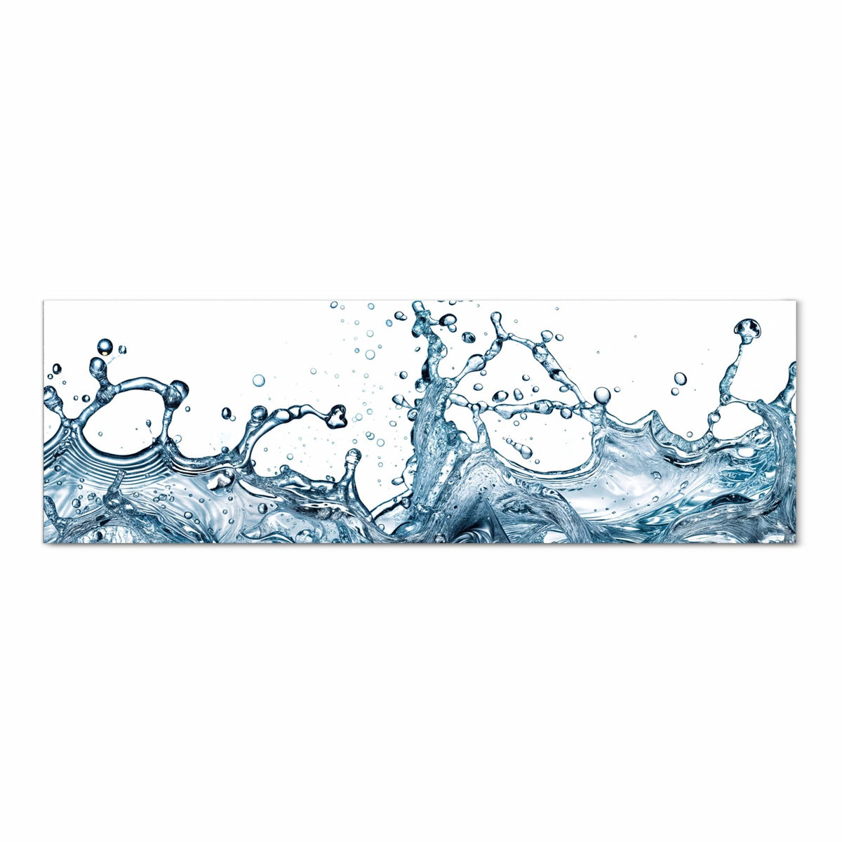 Feuchtigkeitsresistenter Teppich fürs Esstisch mit Motiv Wasserspritzer in Frontansicht
