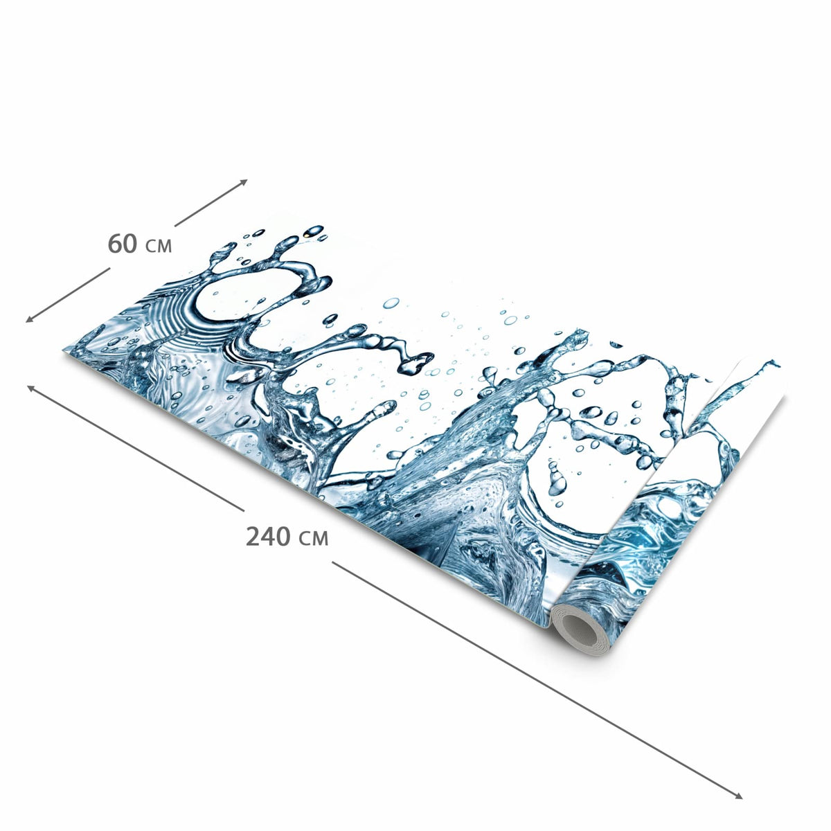 Strapazierfähiger Läufer für den Eingangsbereich mit Motiv Wasserspritzer in der Größe 60x240 cm