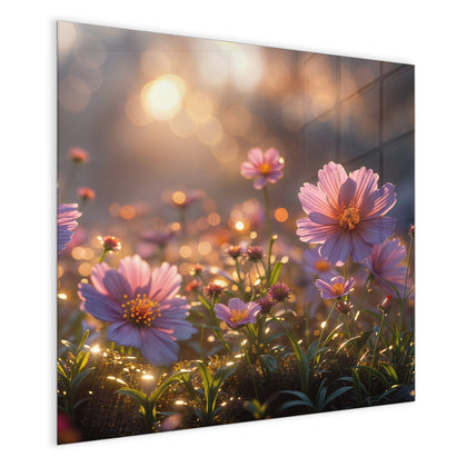 Magnettafel mit dem Motiv Rosa Blütenwiese