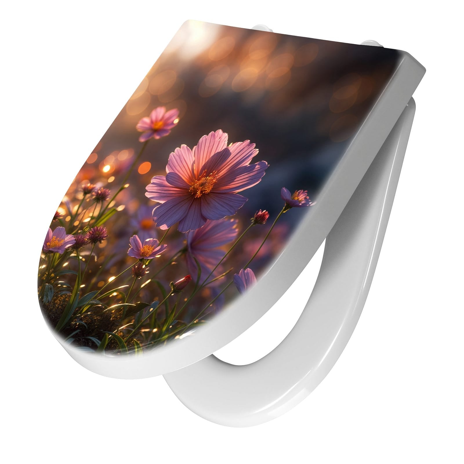 WC-Sitz mit Absenkautomatik Blumenwiesebei Sonnenaufgang