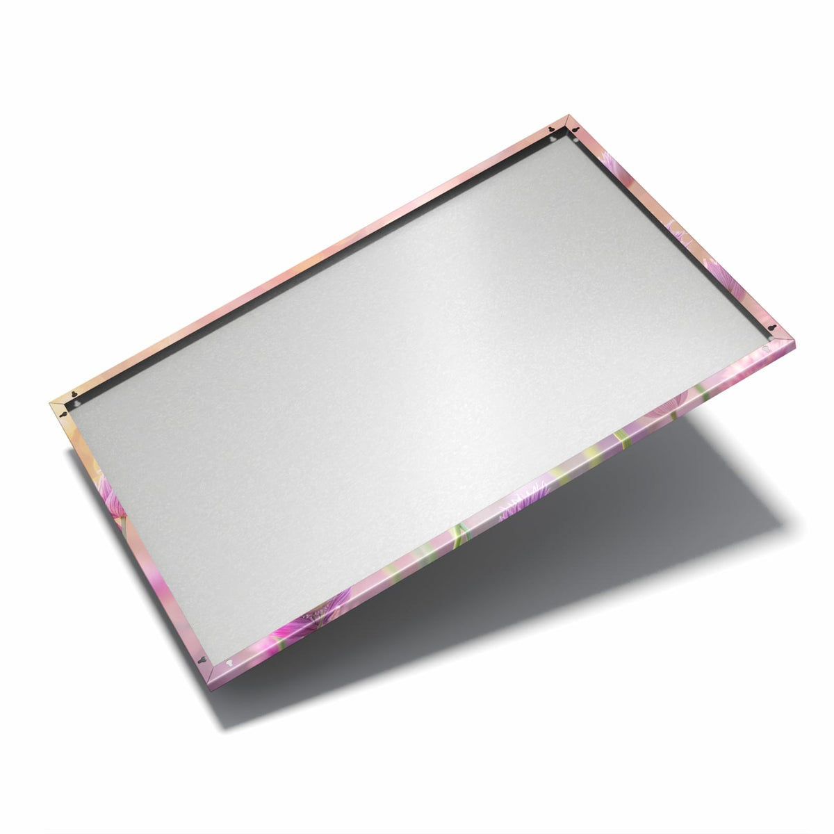 Nur 7 mm – liegt eng an der Wand – Metall Magnettafel - Blühender Zierlauch