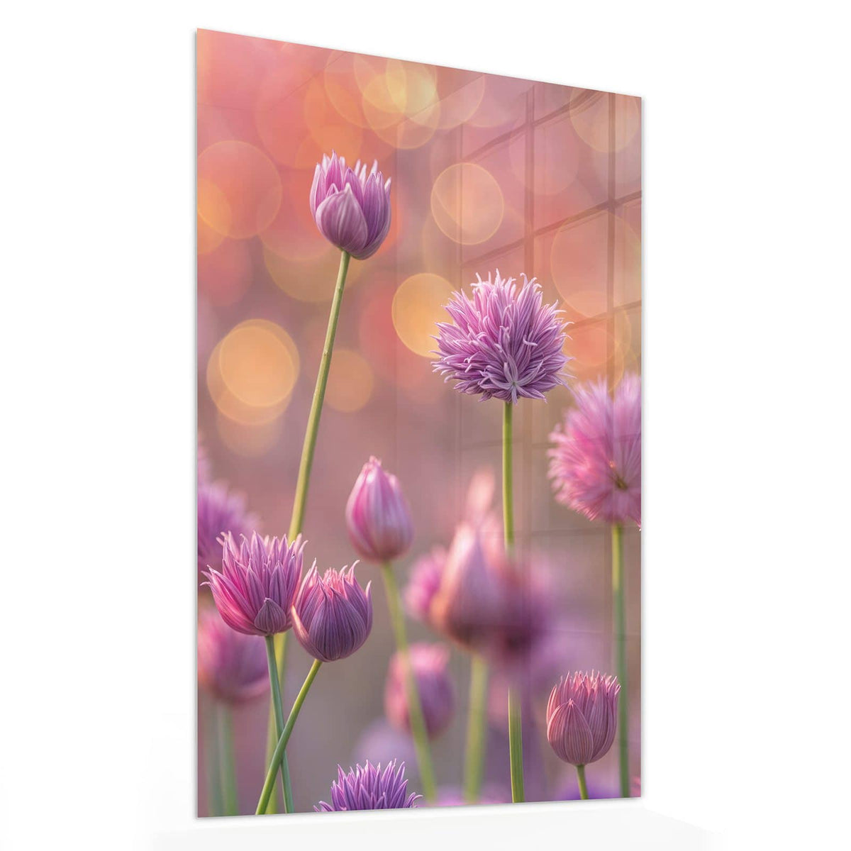 11 Größen – von 30 × 60 bis 60 × 150 cm – Wandbild - Blühender Zierlauch - Hochformat