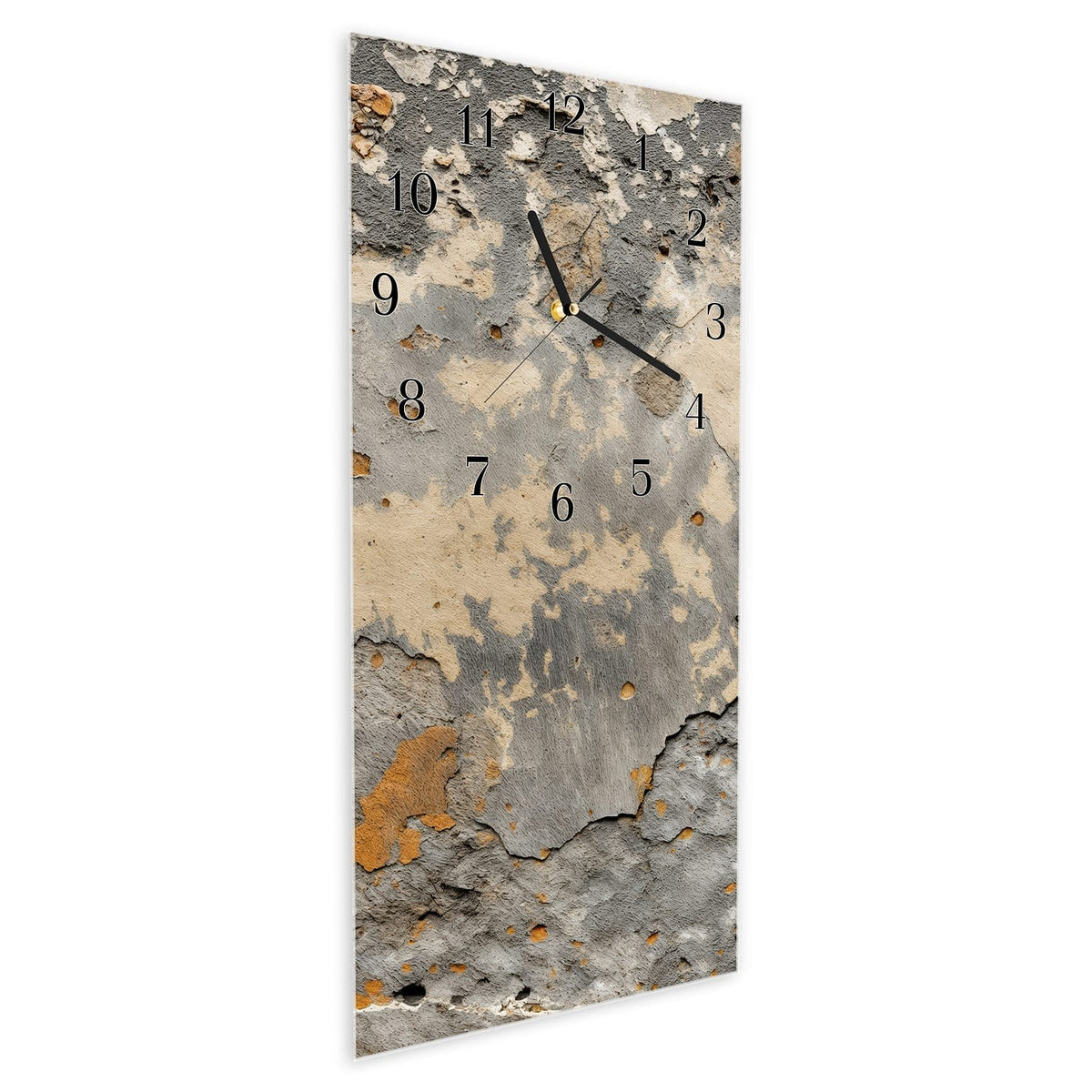 Vormontiert – mit Schwebeeffekt – Wanduhr Verblasste Wand aus Glas – Hochformat 30 × 60 cm