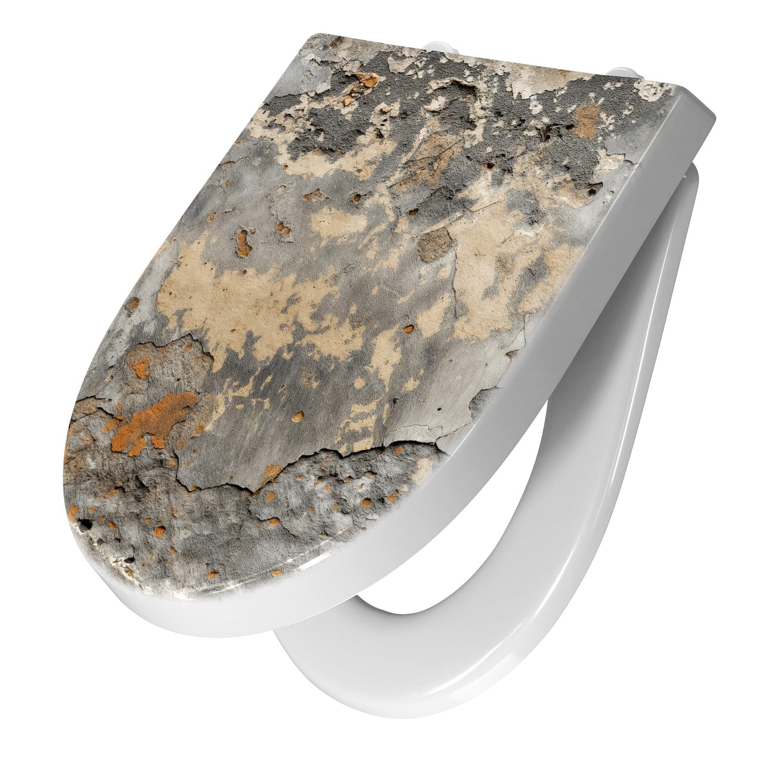 WC-Sitz mit Absenkautomatik Wand Verwitterte