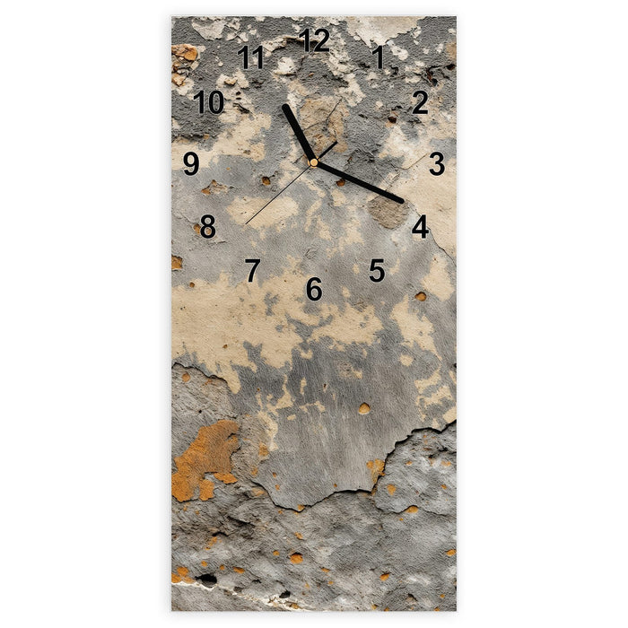 Wanduhr Verblasste Wand aus Glas – Hochformat 30 × 60 cm mit Ziffernblatt Modern