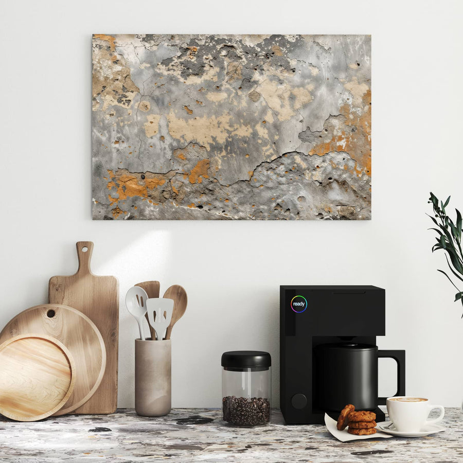 Maße Metall Magnettafel - Putz in Grau und Ocker