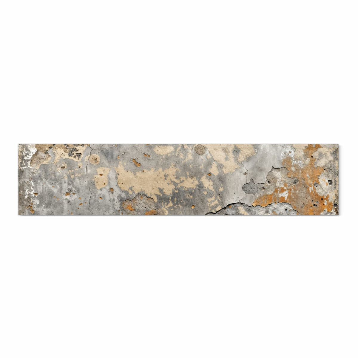 Rutschfester Küchenläufer mit Motiv Wand Verwitterte in Frontansicht für sicheren Stand