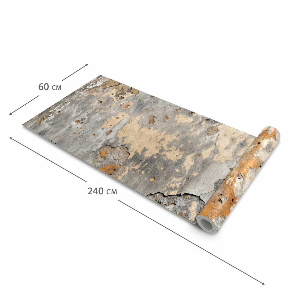 Fleckenresistenter Küchenteppich mit Motiv Wand Verwitterte in der Grösse 60x150 cm, waschbar