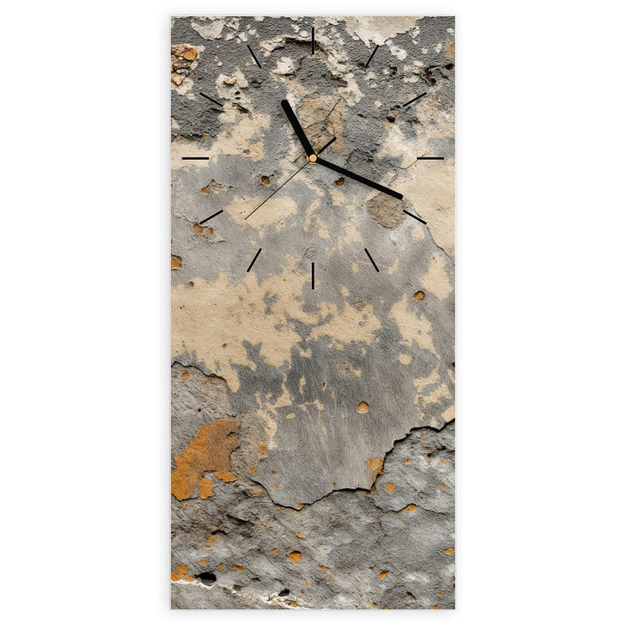 Wanduhr Verblasste Wand aus Glas – Hochformat 30 × 60 cm mit Ziffernblatt Linie