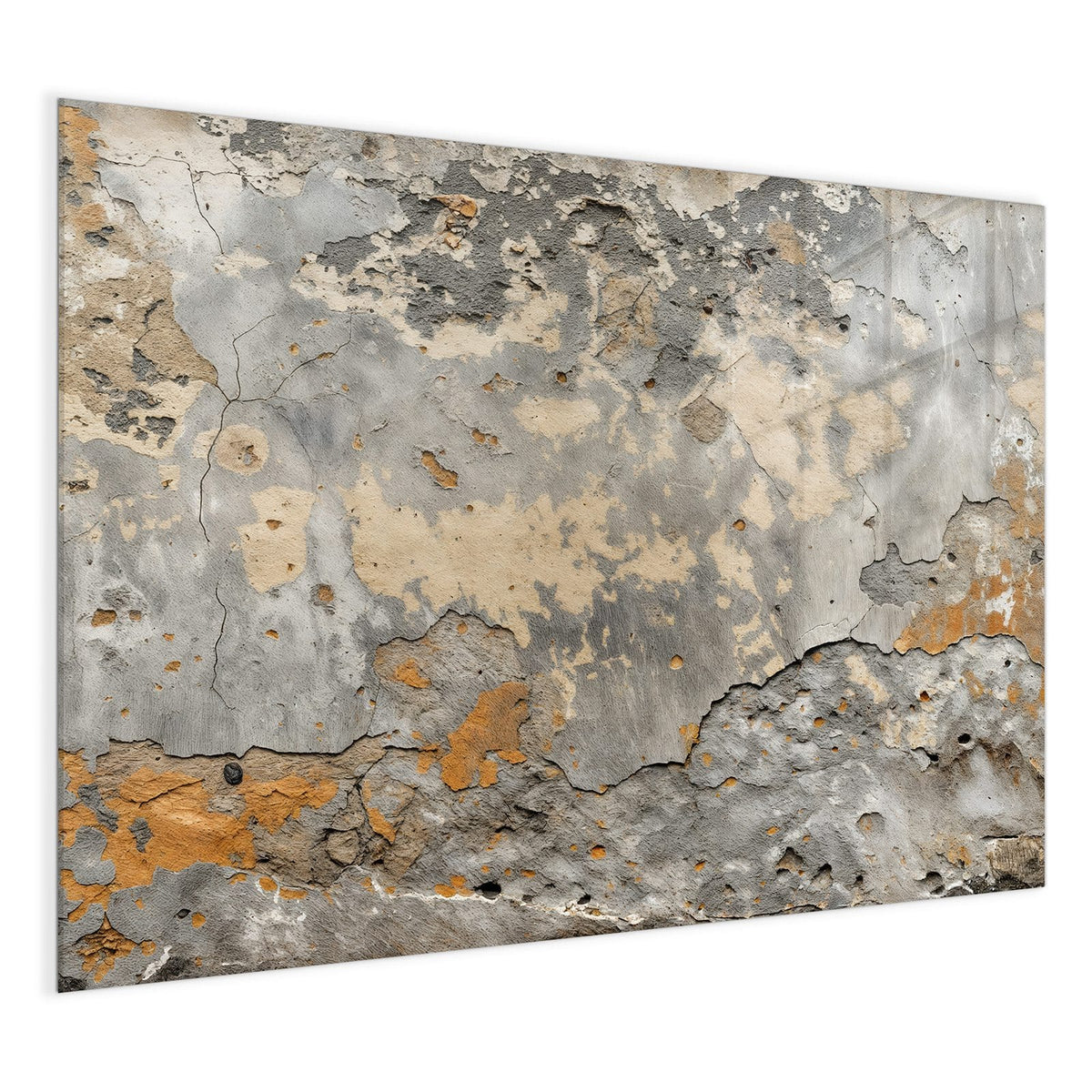 4 mm Glas statt lackiertem Blech – Glas Magnettafel - Putz in Grau und Ocker