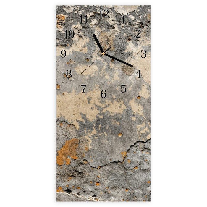 Wanduhr Verblasste Wand aus Glas – Hochformat 30 × 60 cm mit Ziffernblatt Klassisch