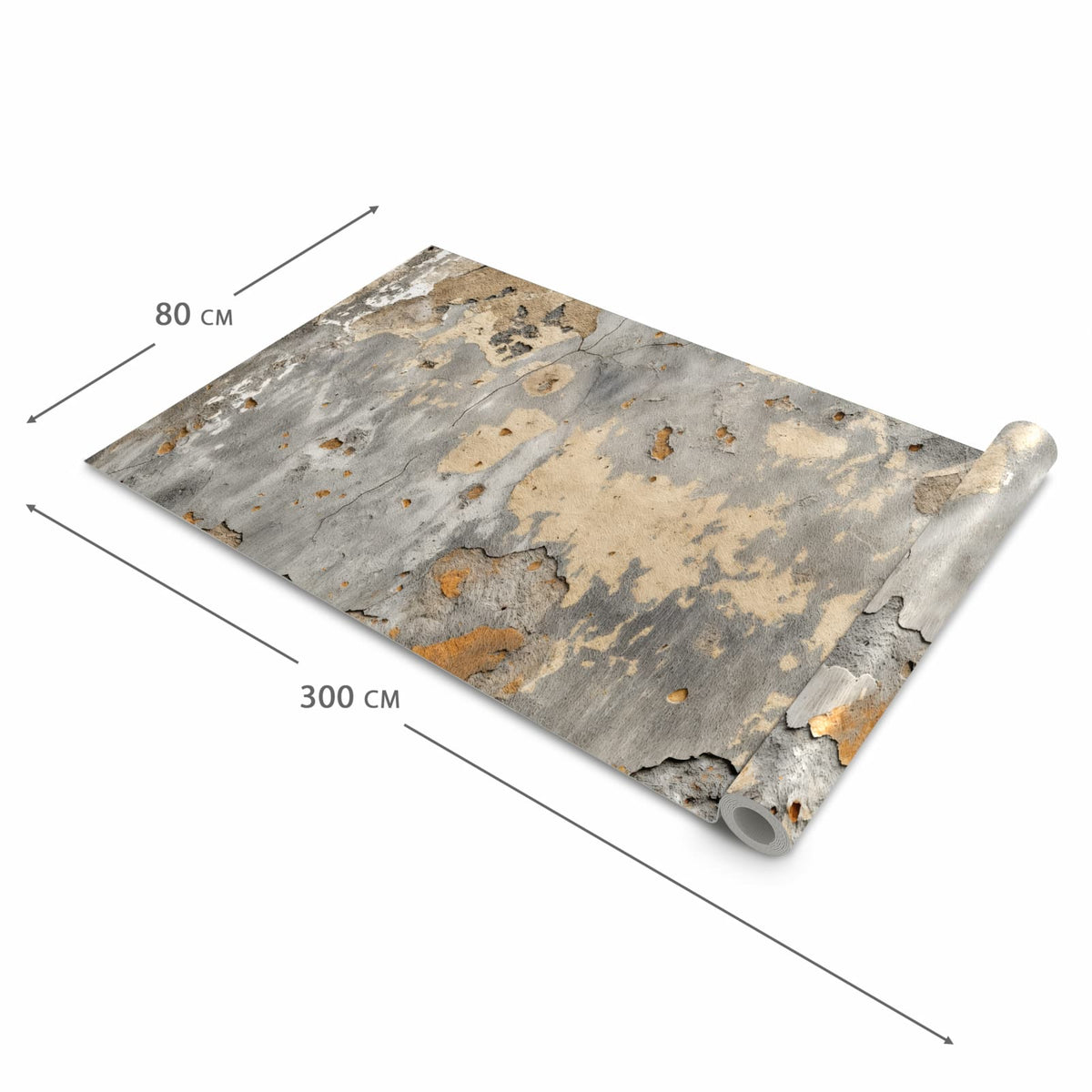 Rutschhemmender waschbarer Küchenläufer mit Motiv Wand Verwitterte in der Größe 60x180 cm