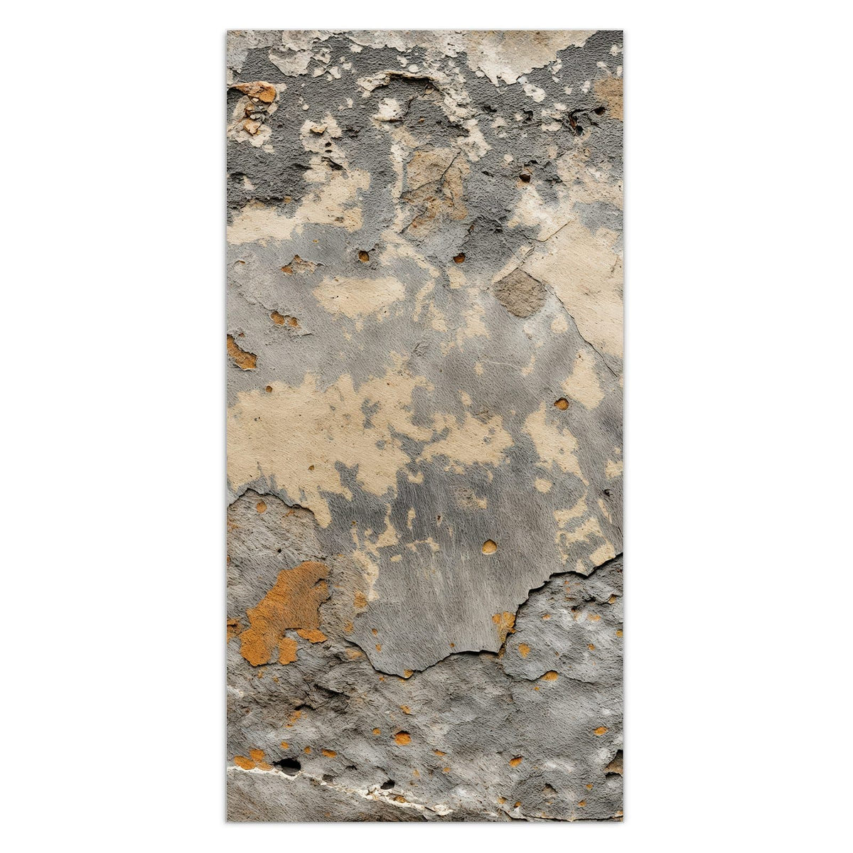 11 Größen – von 30 × 60 bis 60 × 150 cm – Wandbild - Putz in Grau und Ocker - Hochformat