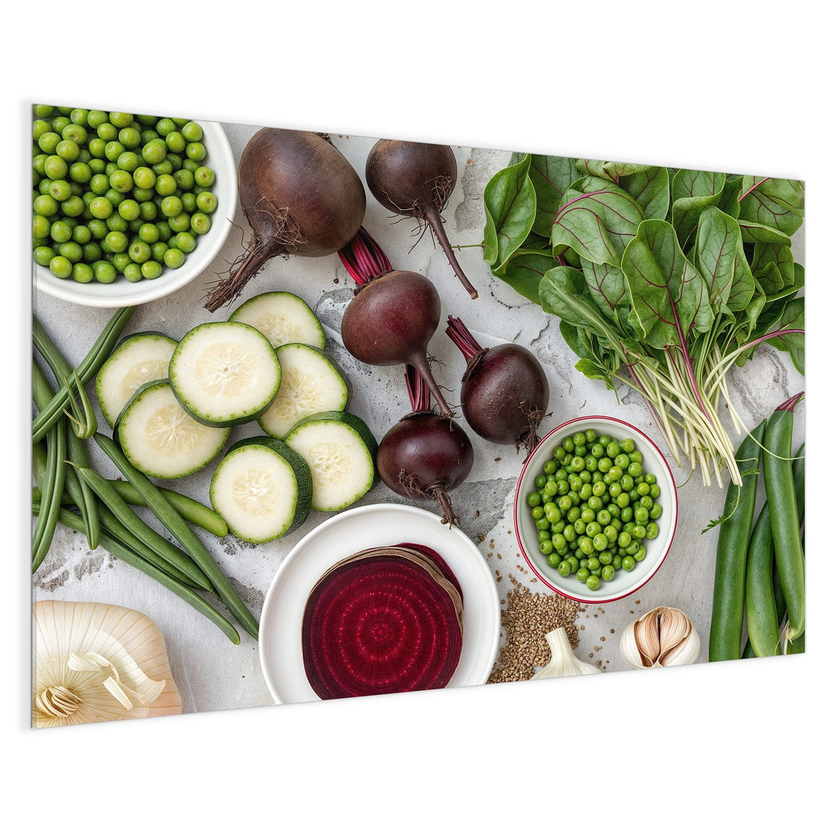 4 mm Glas statt lackiertem Blech – Magnettafel - Rote Bete und Erbsen