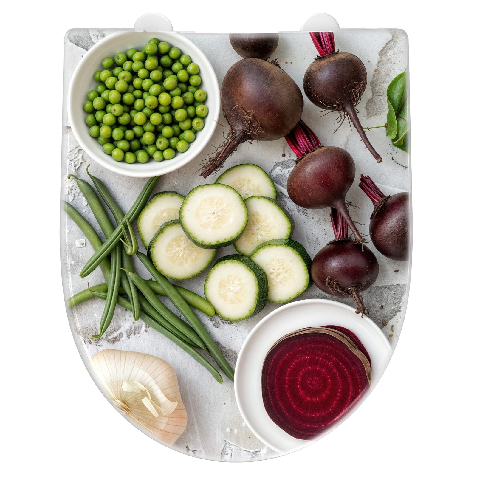 WC-Sitz mit Absenkautomatik Frisches Gemüse Teller