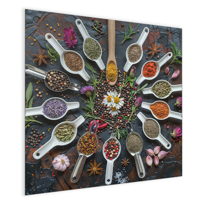 Magnettafel mit dem Motiv Gewürzkreis mit Löffeln