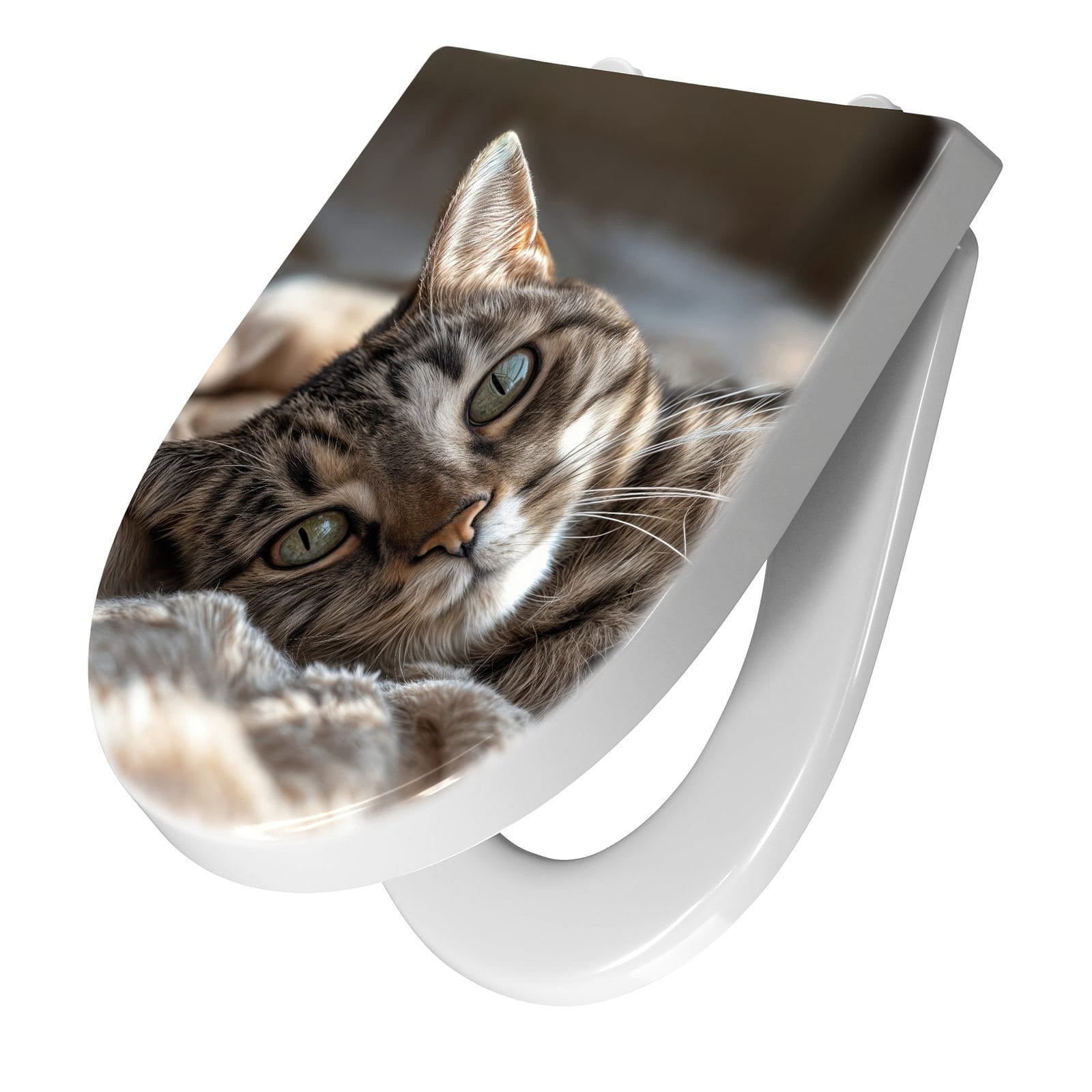 WC-Sitz mit Absenkautomatik Gemütliche Katze