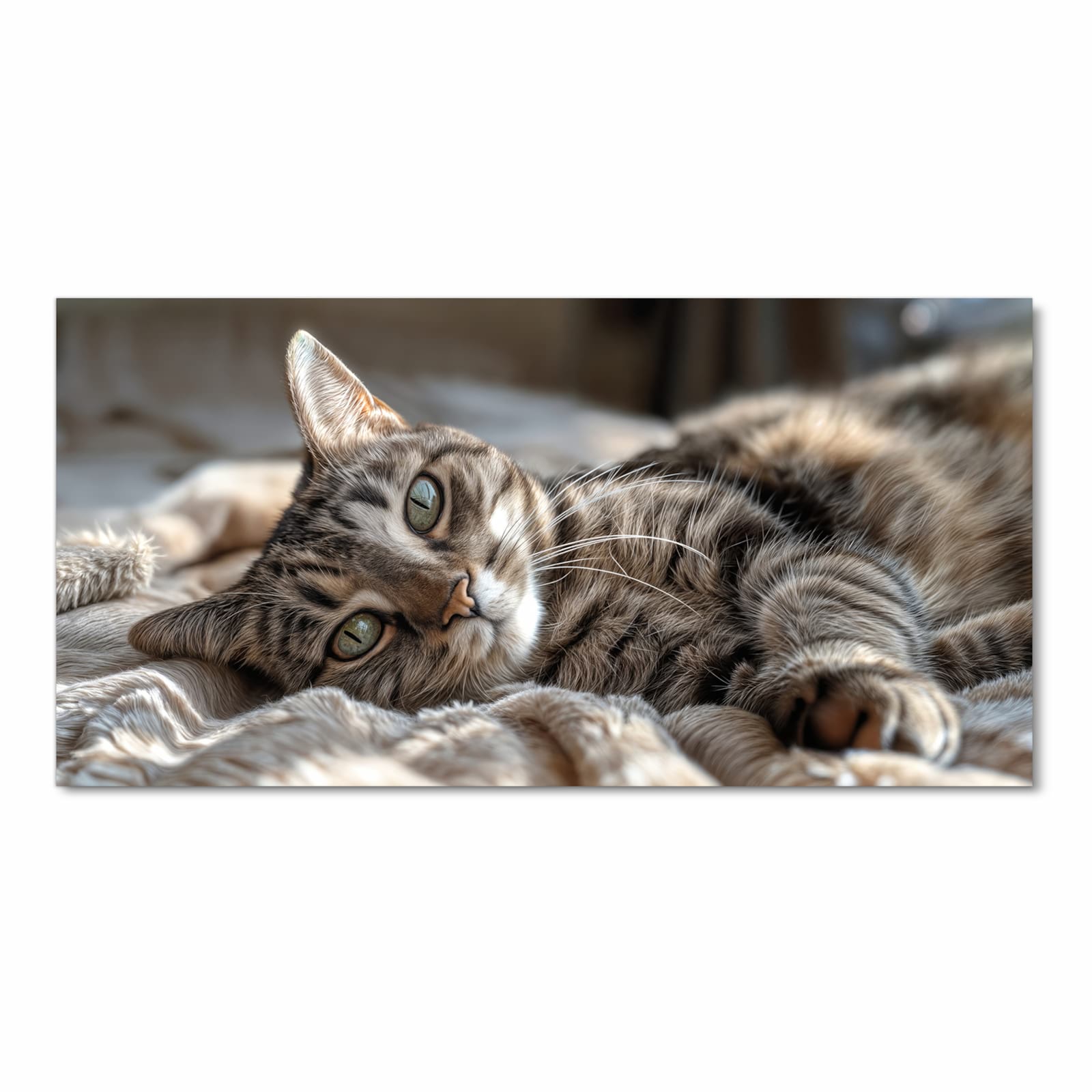 Küchenteppich mit Motiv Gemütliche Katze in Frontansicht für optimalen Trittkomfort