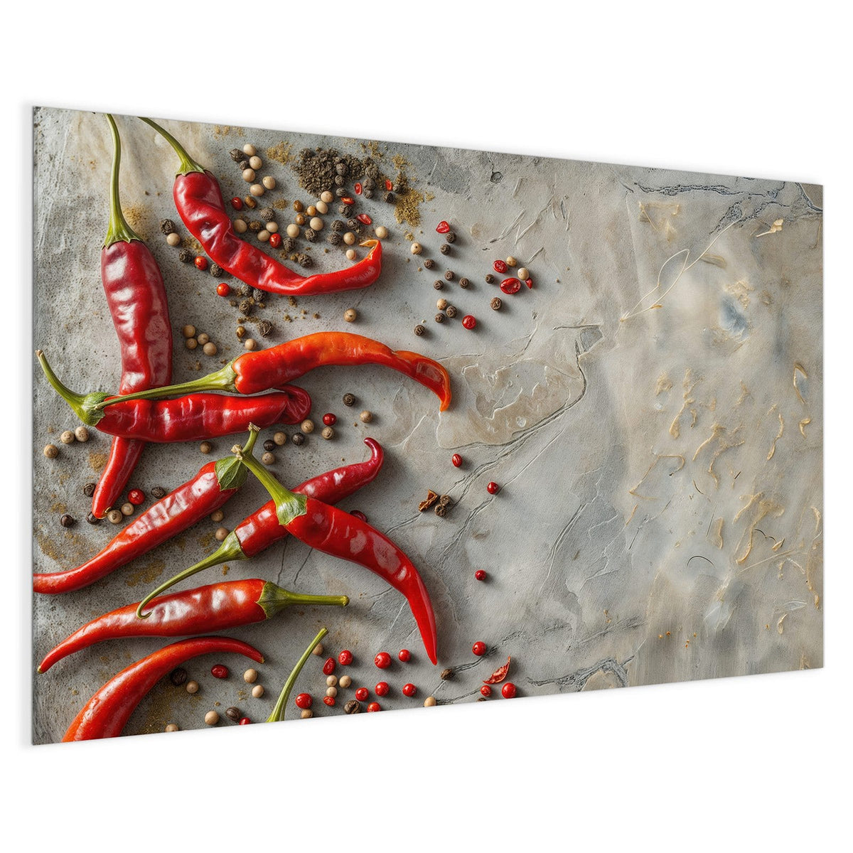 4 mm Glas statt lackiertem Blech – Magnettafel - Chilis mit Pfeffer