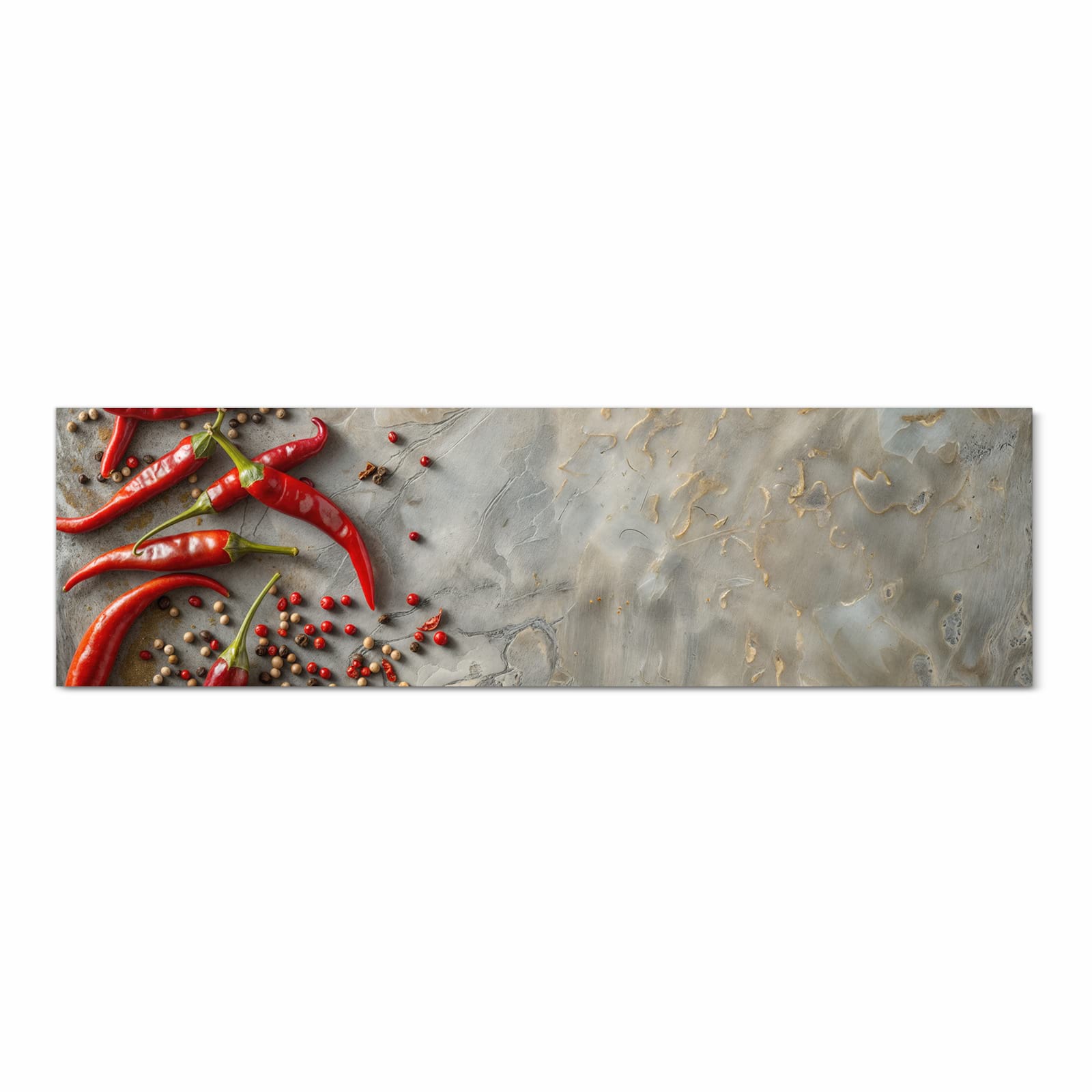 Waschbarer rutschfester Küchenläufer mit Motiv Chili Schoten in Frontansicht