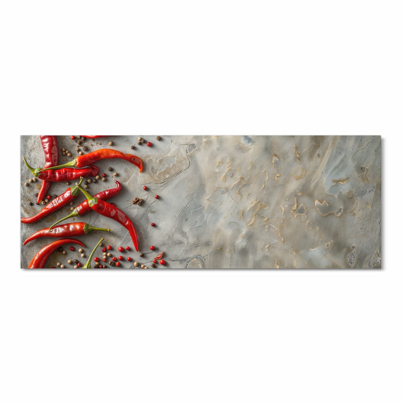 Rutschfester Küchenläufer nach Maß mit Motiv Chili Schoten in Frontansicht