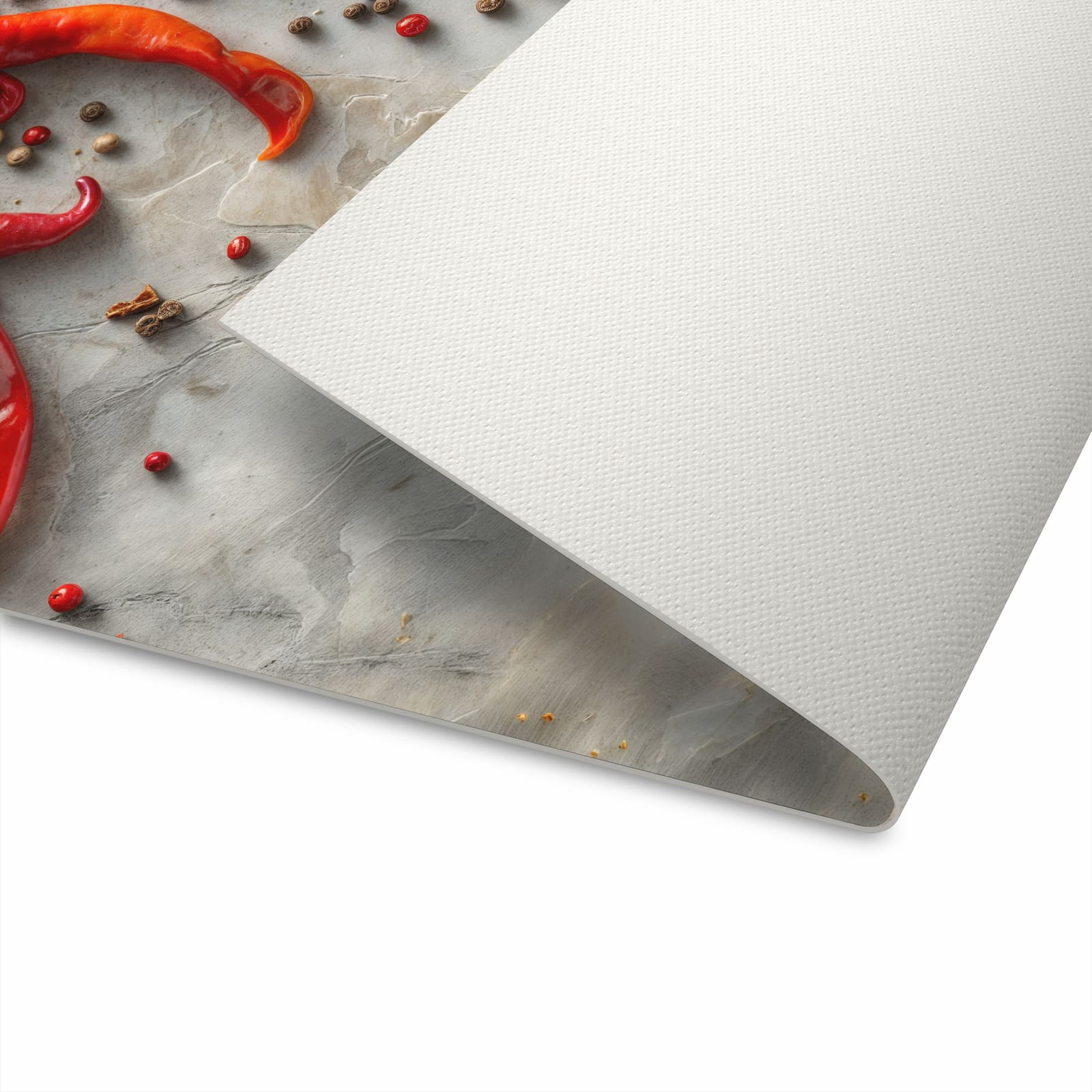 Bodenschonender Läufer für die Küche mit Motiv Chili Schoten in der Unterseite