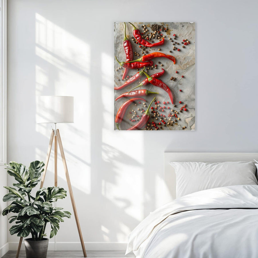 Maße Wandbild - Chilis mit Pfeffer - Hochformat