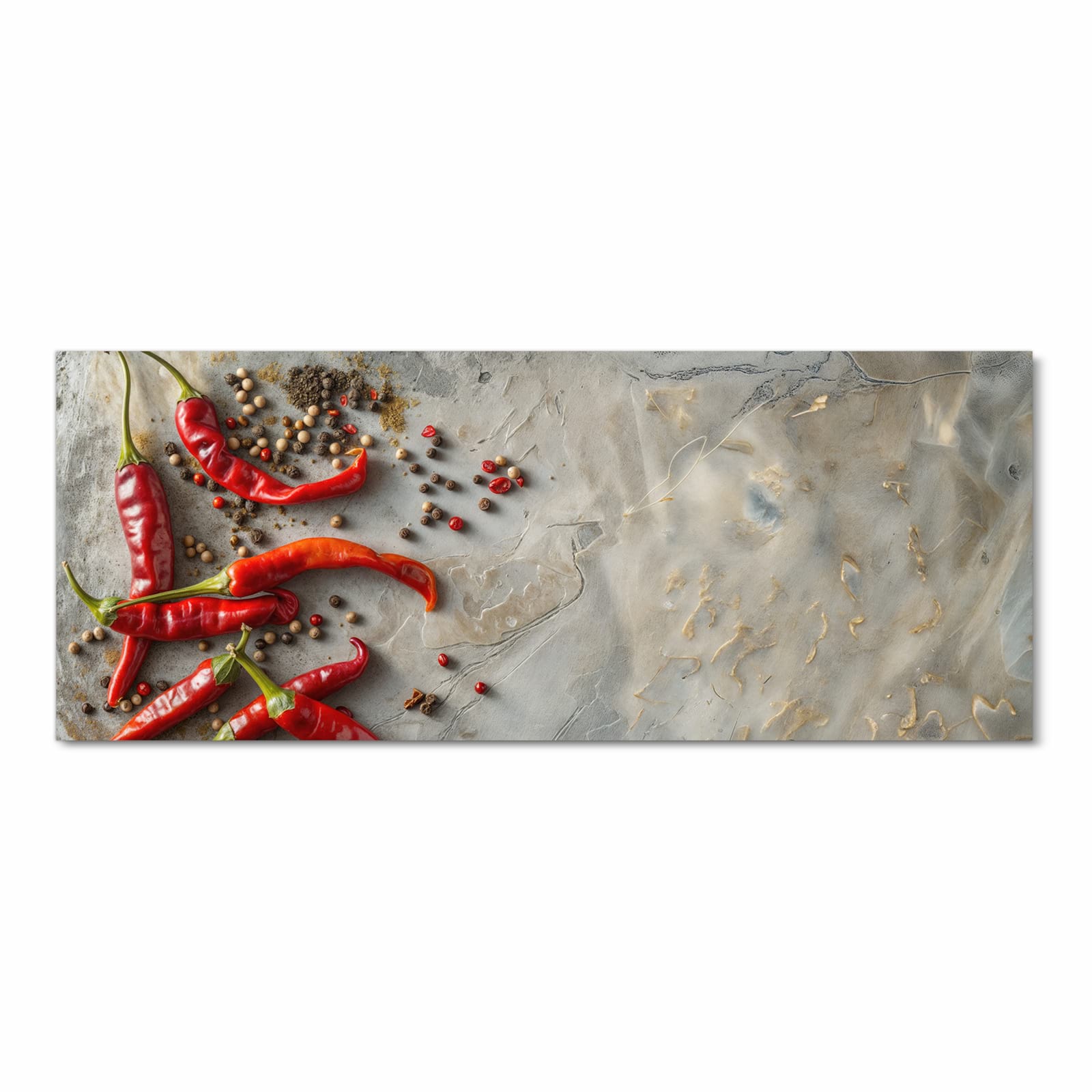 Pflegeleichter Küchenläufer mit Motiv Chili Schoten in Frontansicht