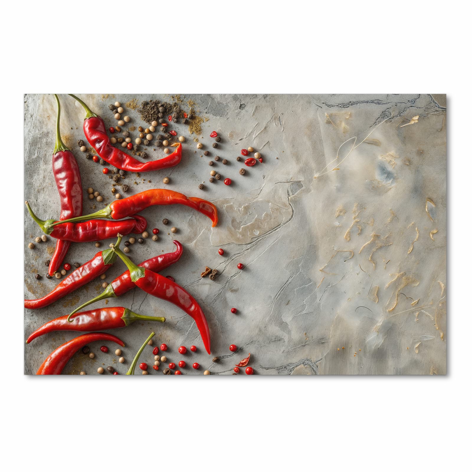 Hygienischer rutschfester Küchenläufer mit Motiv Chili Schoten in Frontansicht