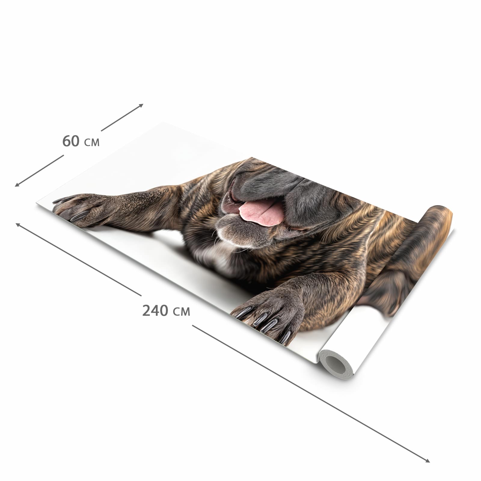 Flacher rutschfester Küchenteppich mit Motiv Bulldogge von Französische in der Grösse 90x240 cm