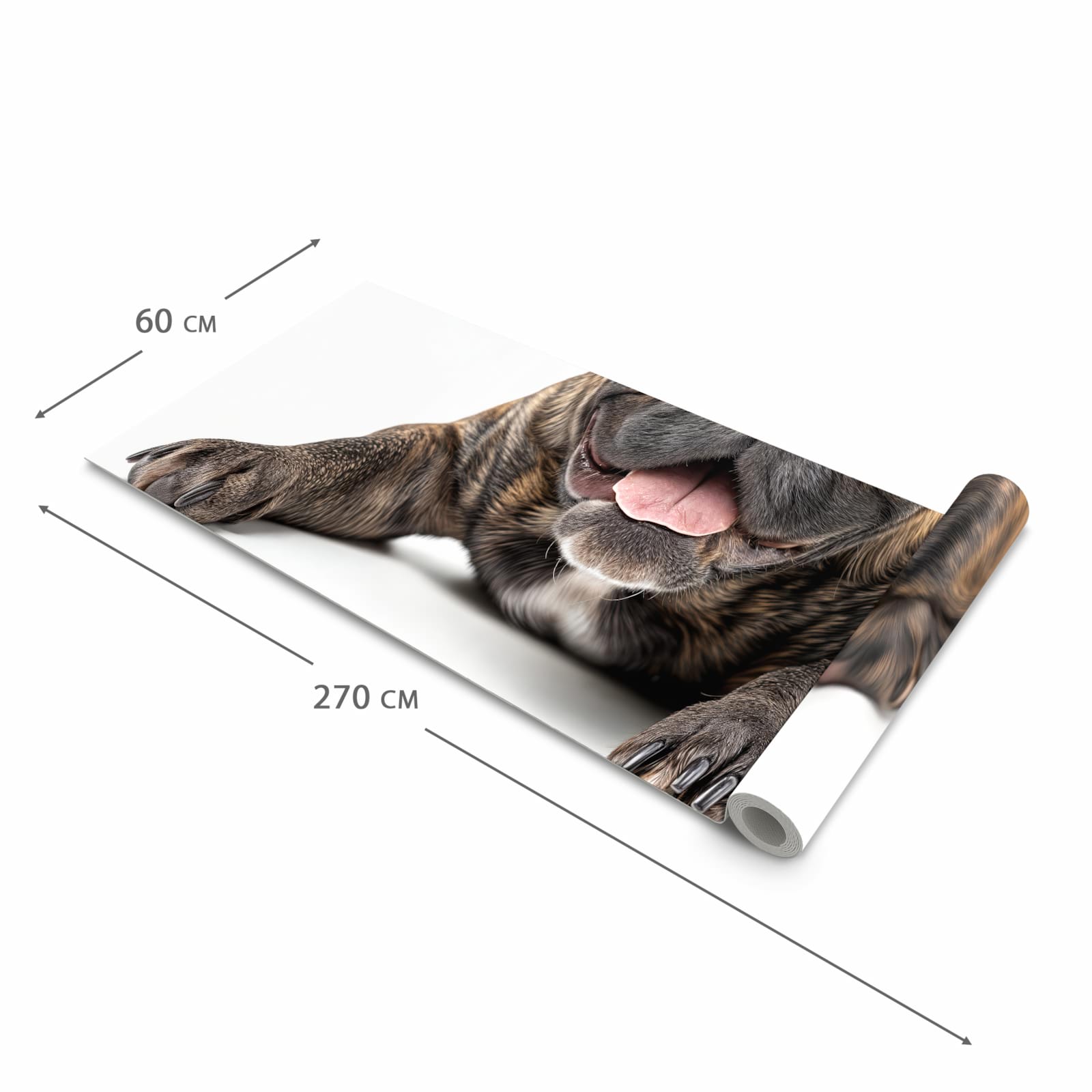 Pflegeleichter waschbarer Küchenteppich mit Motiv Bulldogge von Französische in der Grösse 90x240 cm