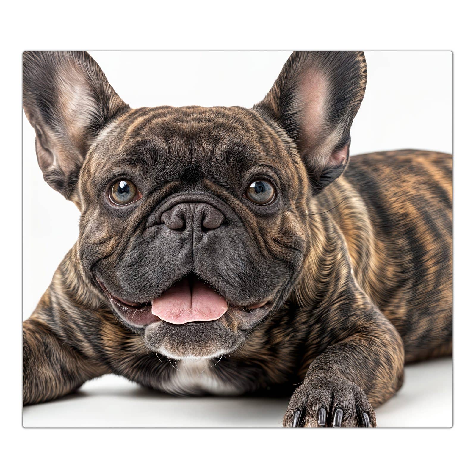1-teilige Abdeckung für Herdplatte mit Französische Bulldogge Porträt-Motiv in der Frontansicht #grösse_1-Teilig (60x52cm)