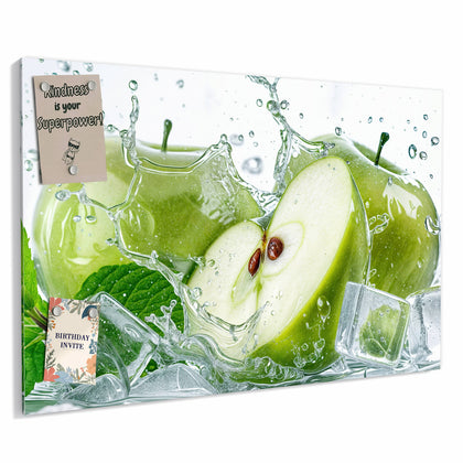 Metall Magnettafel mit dem Motiv Grüne Äpfel mit Eis