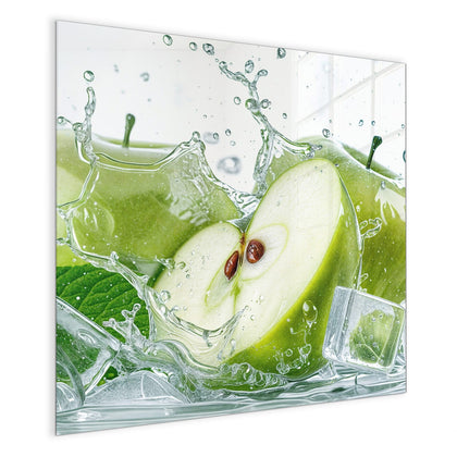 Magnettafel mit dem Motiv Grüne Äpfel mit Eis
