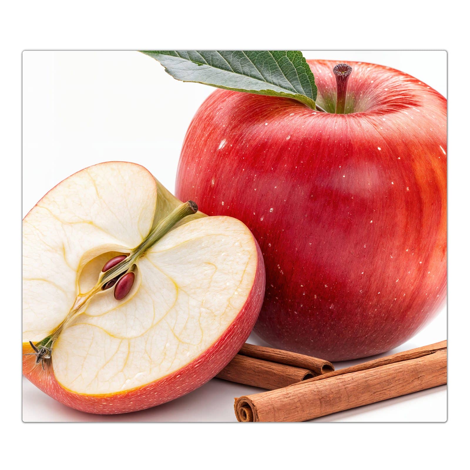 1-teilige Ceranfeld Abdeckplatten mit Apfel mit Zimt-Motiv in der Frontansicht #grösse_1-Teilig (60x52cm)