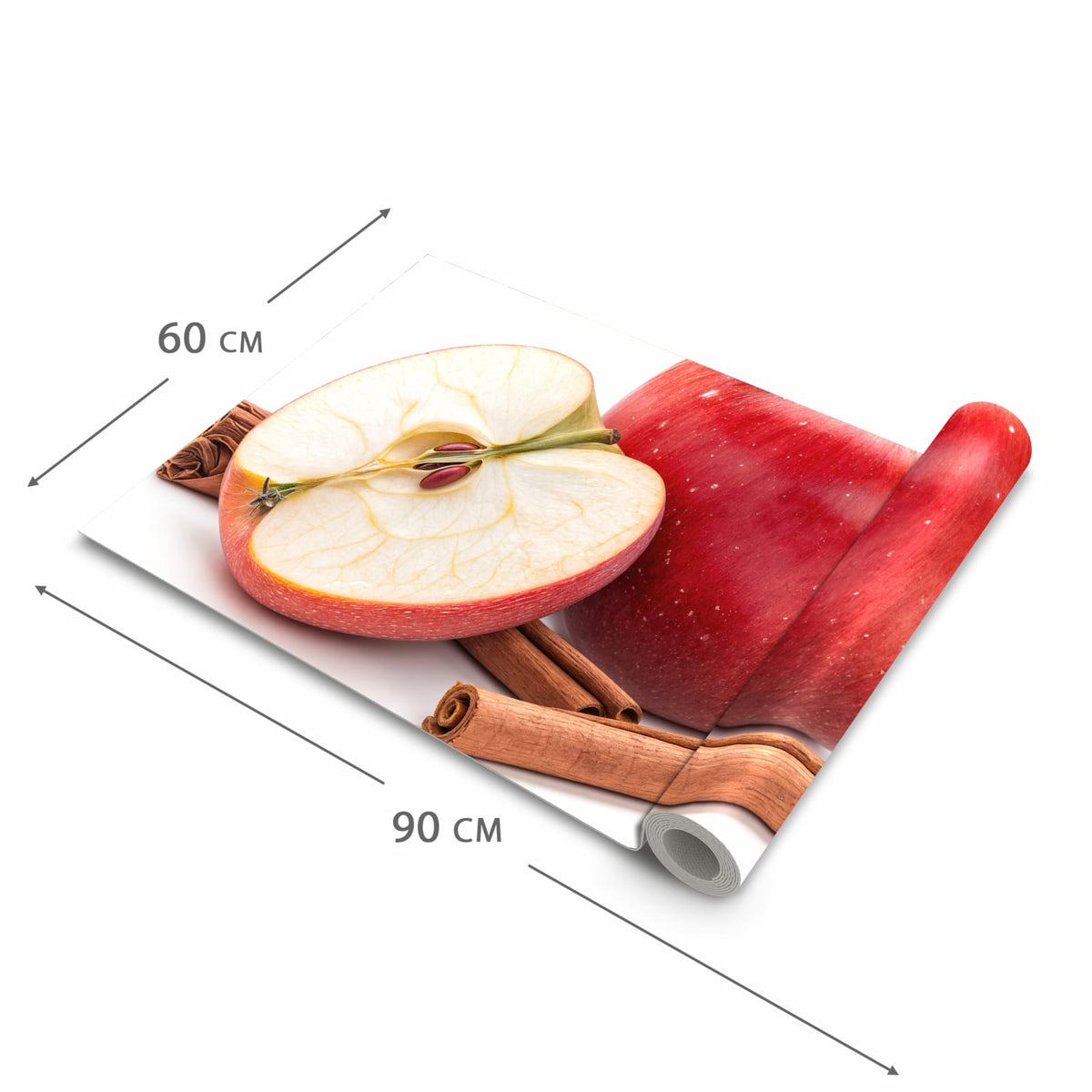 Strapazierfähiger Bodenläufer mit Motiv Apfel mit Zimt in der Grösse 80x300 cm