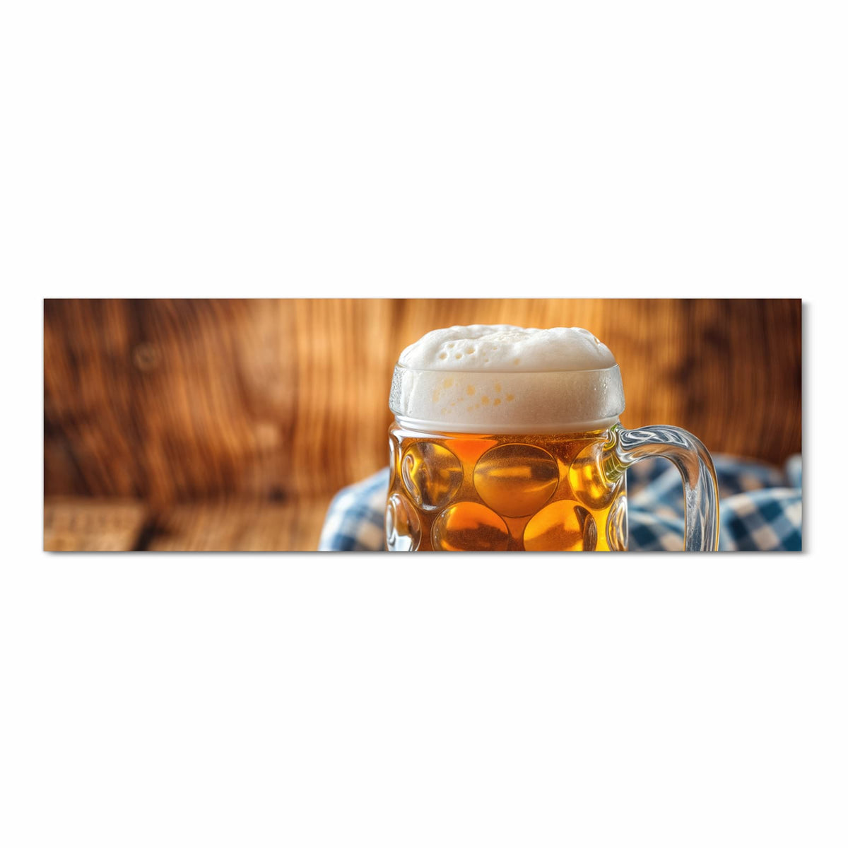 Langlebiger waschbarer Küchenläufer mit Motiv Bierglas in Frontansicht
