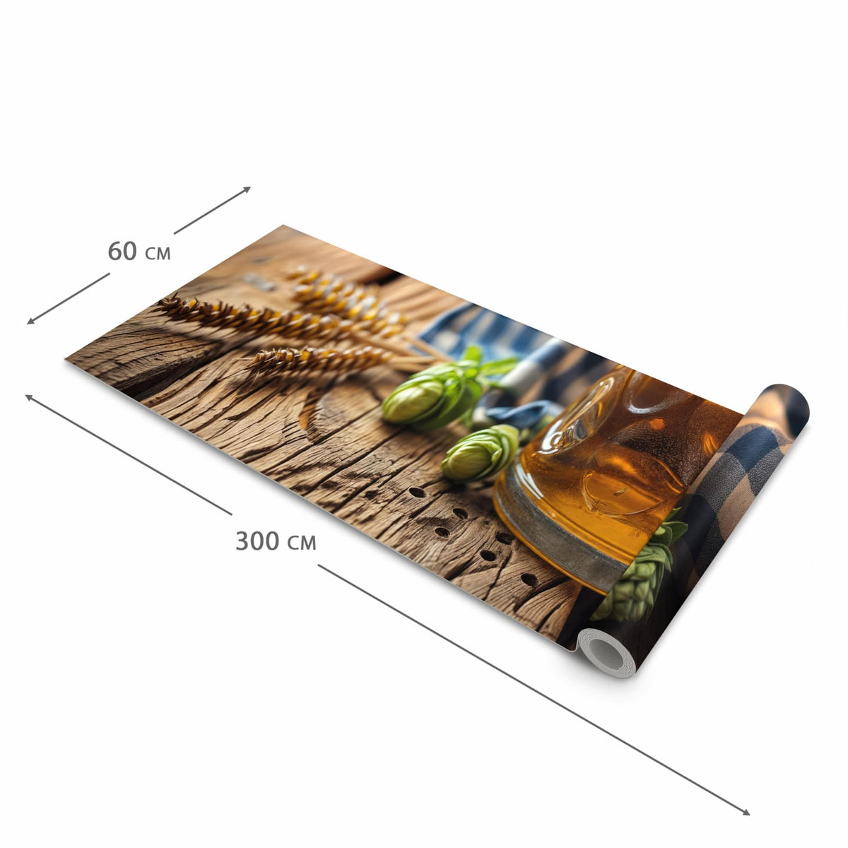 Waschbarer Küchenteppich mit Motiv Bierglas in der Größe 80x280 cm