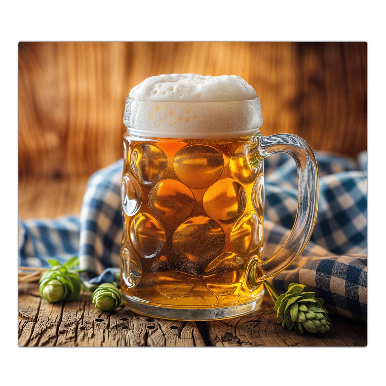 1-teilige Abdeckplatten für Herd mit Bierglas-Motiv in der Frontansicht #grösse_1-Teilig (60x52cm)