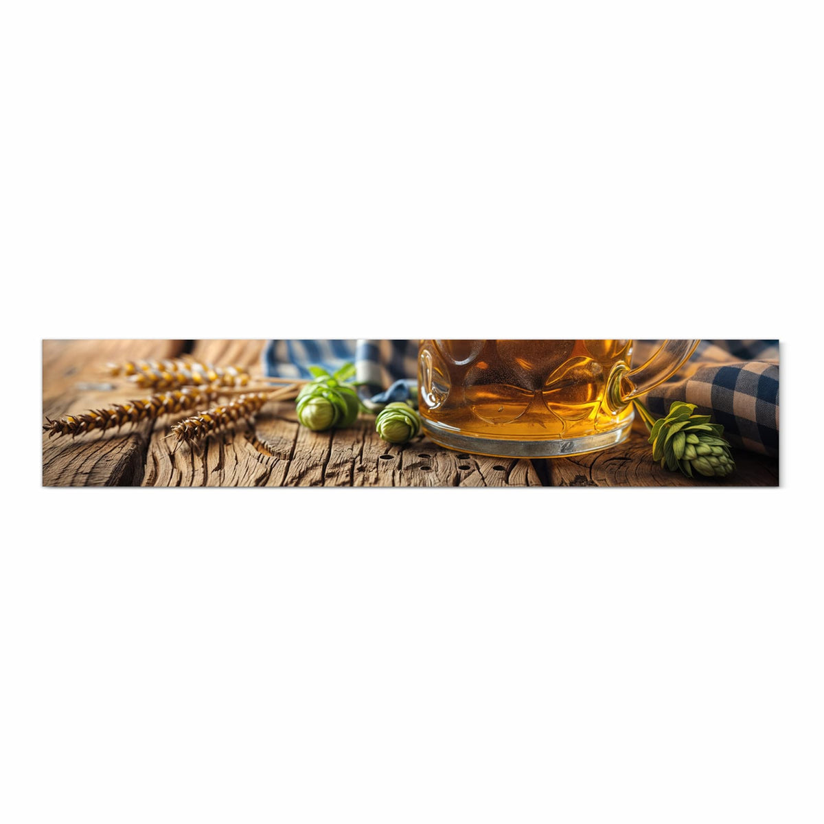 Bodenschonender rutschfester Läufer mit Motiv Bierglas in Frontansicht