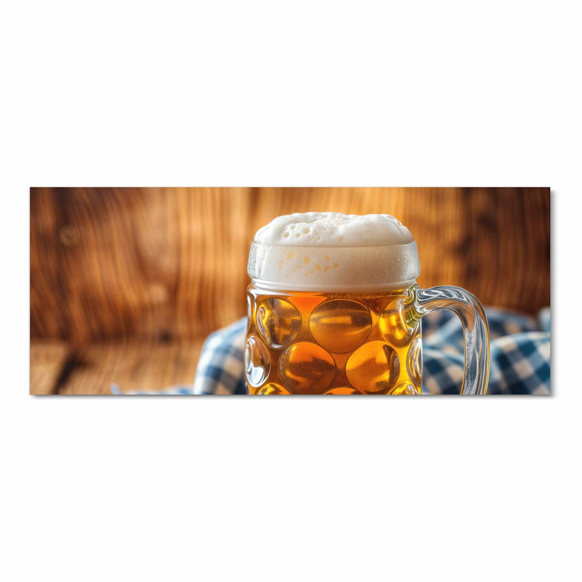 Waschbarer Küchenläufer mit Motiv Bierglas in Frontansicht