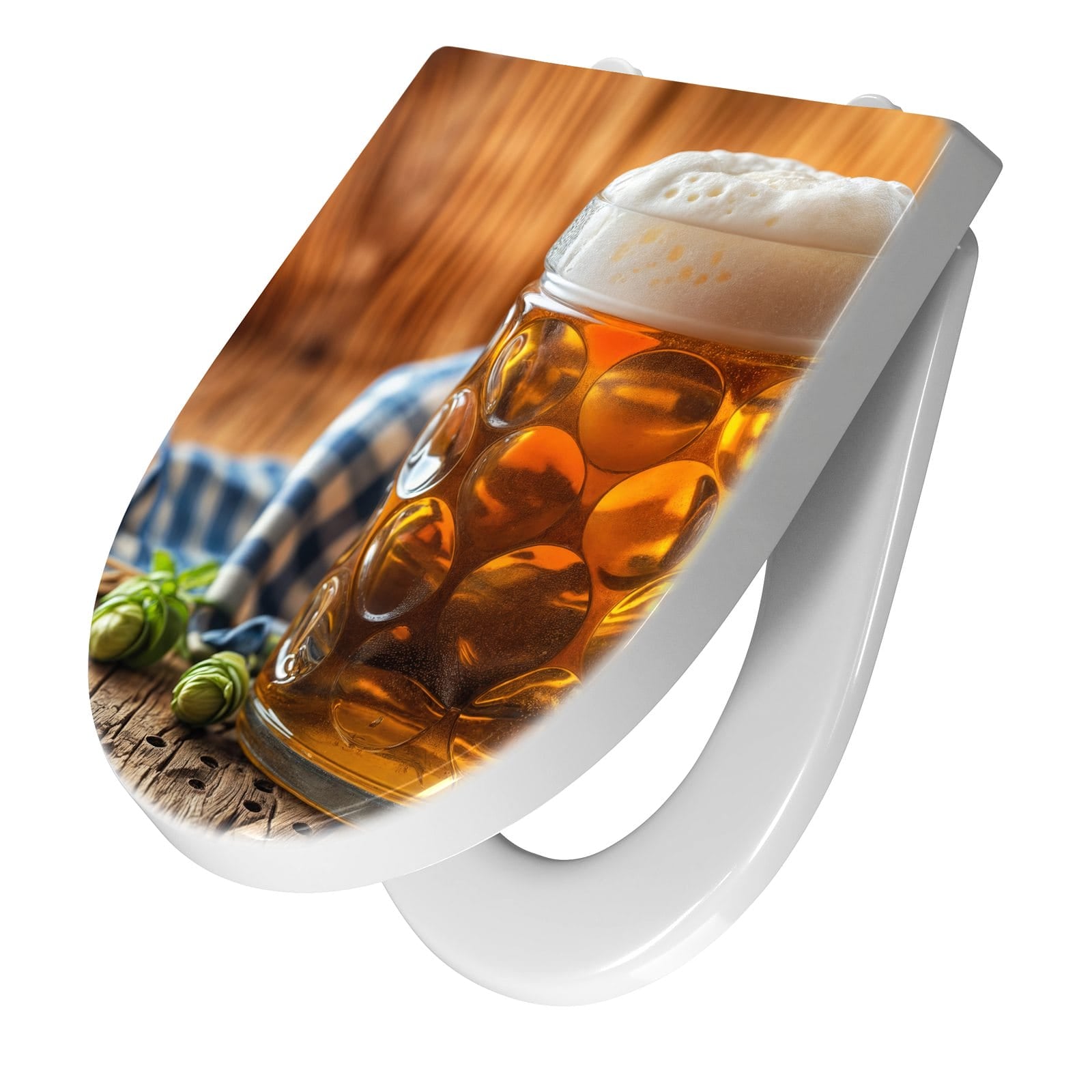 WC-Sitz mit Absenkautomatik Bierglas