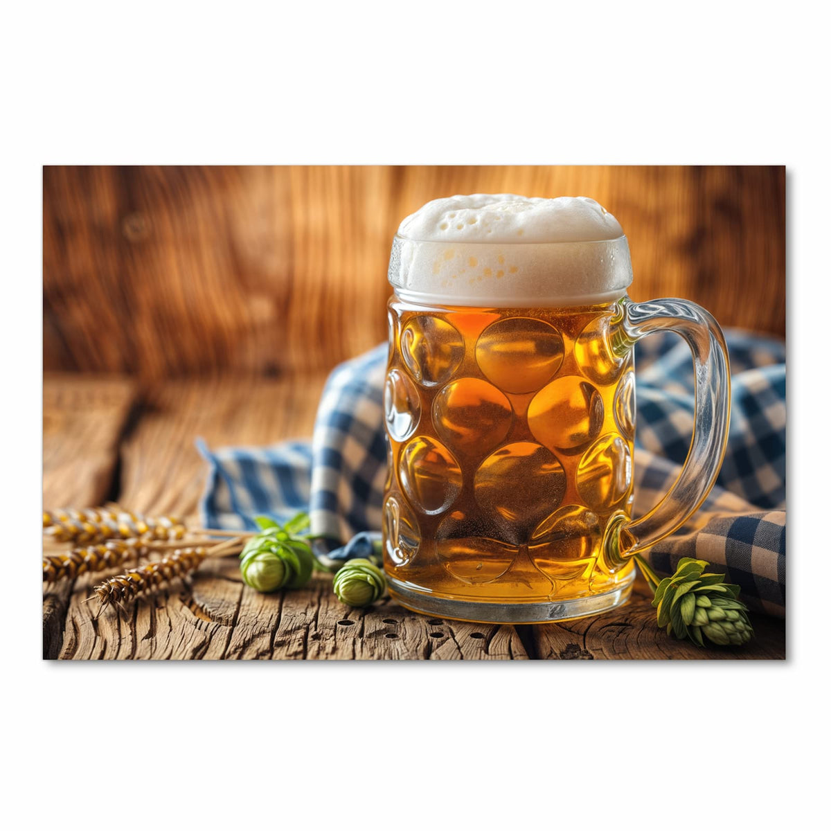 Dünner Küchenteppich mit Motiv Bierglas in Frontansicht für Ordnung & Übersicht