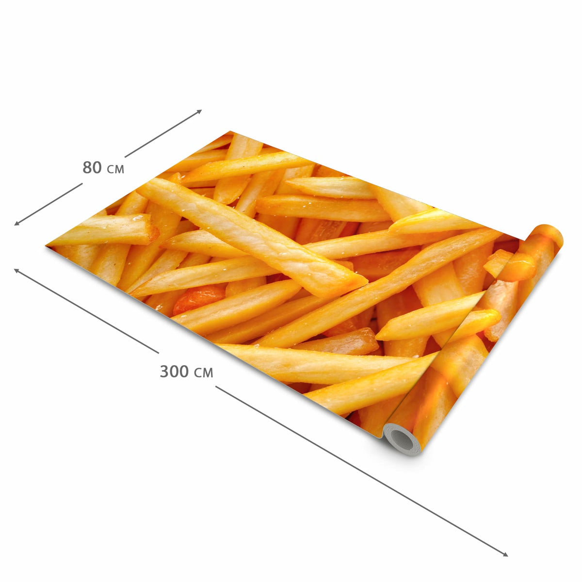 Komfortabler Läufer flur rutschfest mit Motiv Pommes Frites in der Grösse 80x250 cm