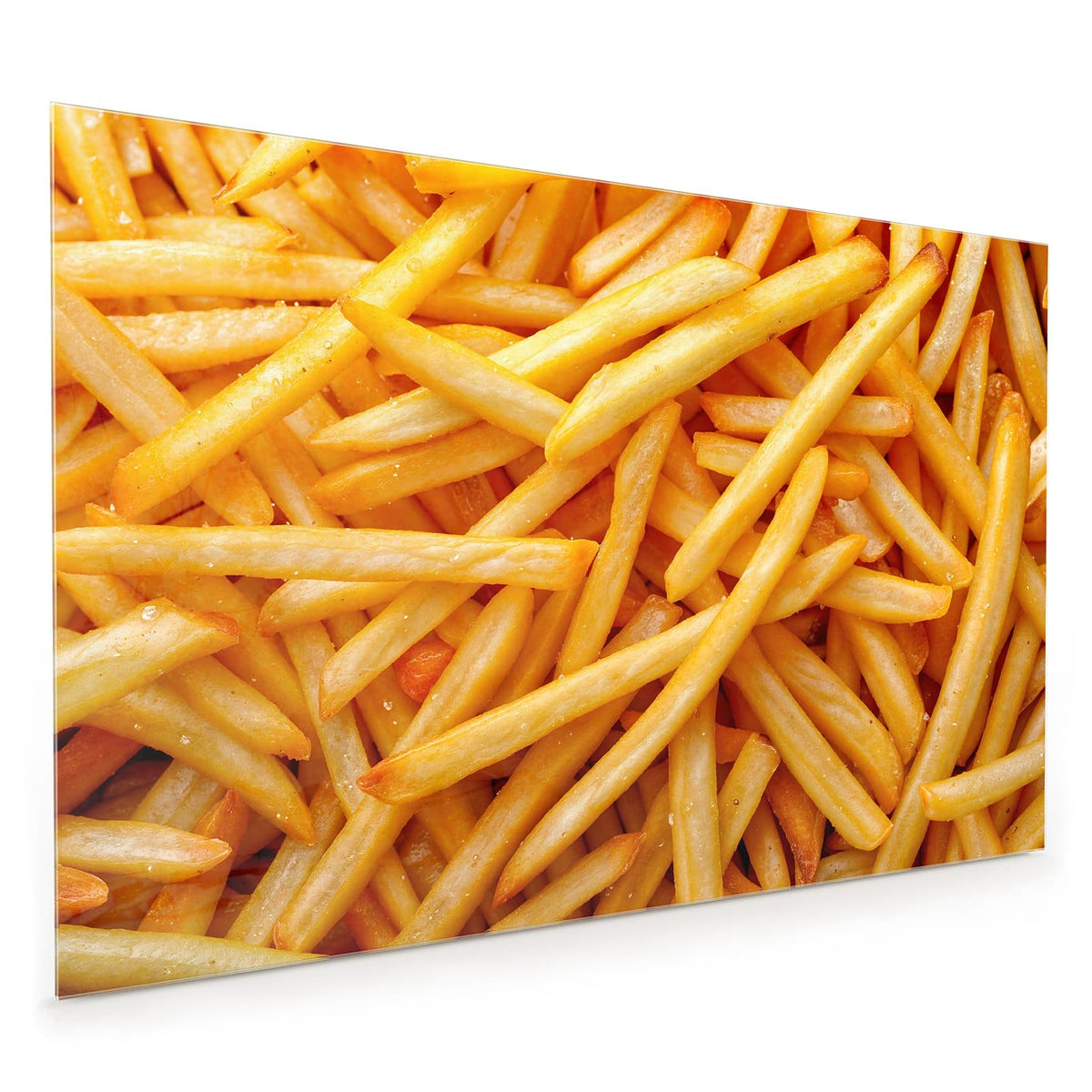 Bildfüllender Haufen goldgelber Pommes frites