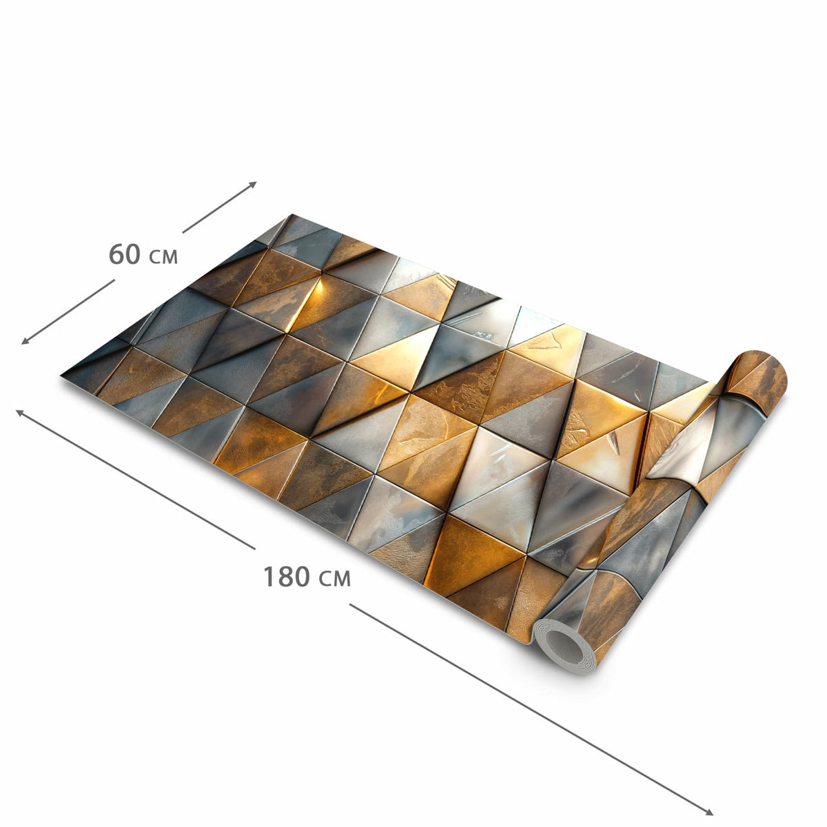 Langlebiger Küchenläufer mit Motiv Dreiecksmuster Wand in der Grösse 80x200 cm