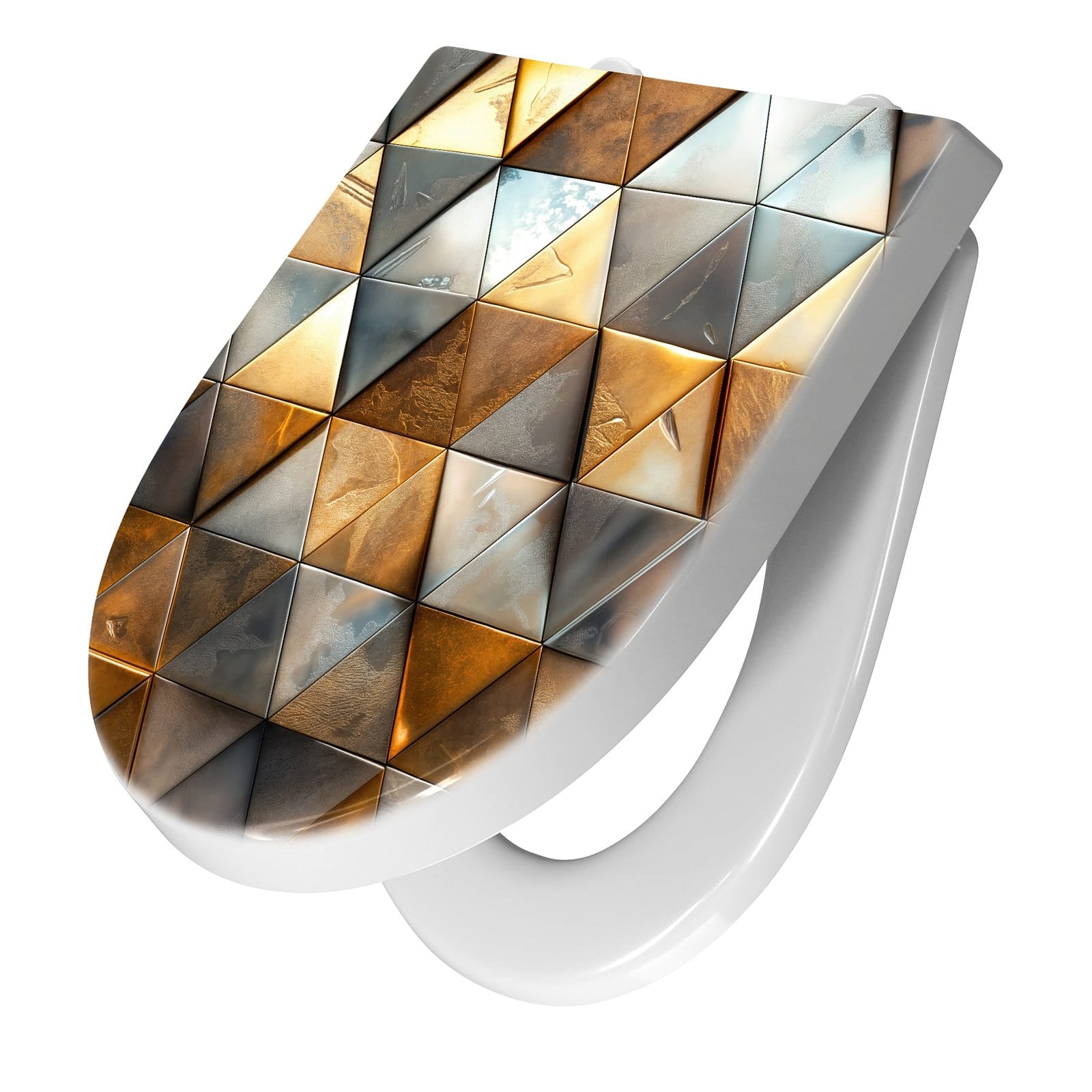 WC-Sitz mit Absenkautomatik Dreiecksmuster Wand