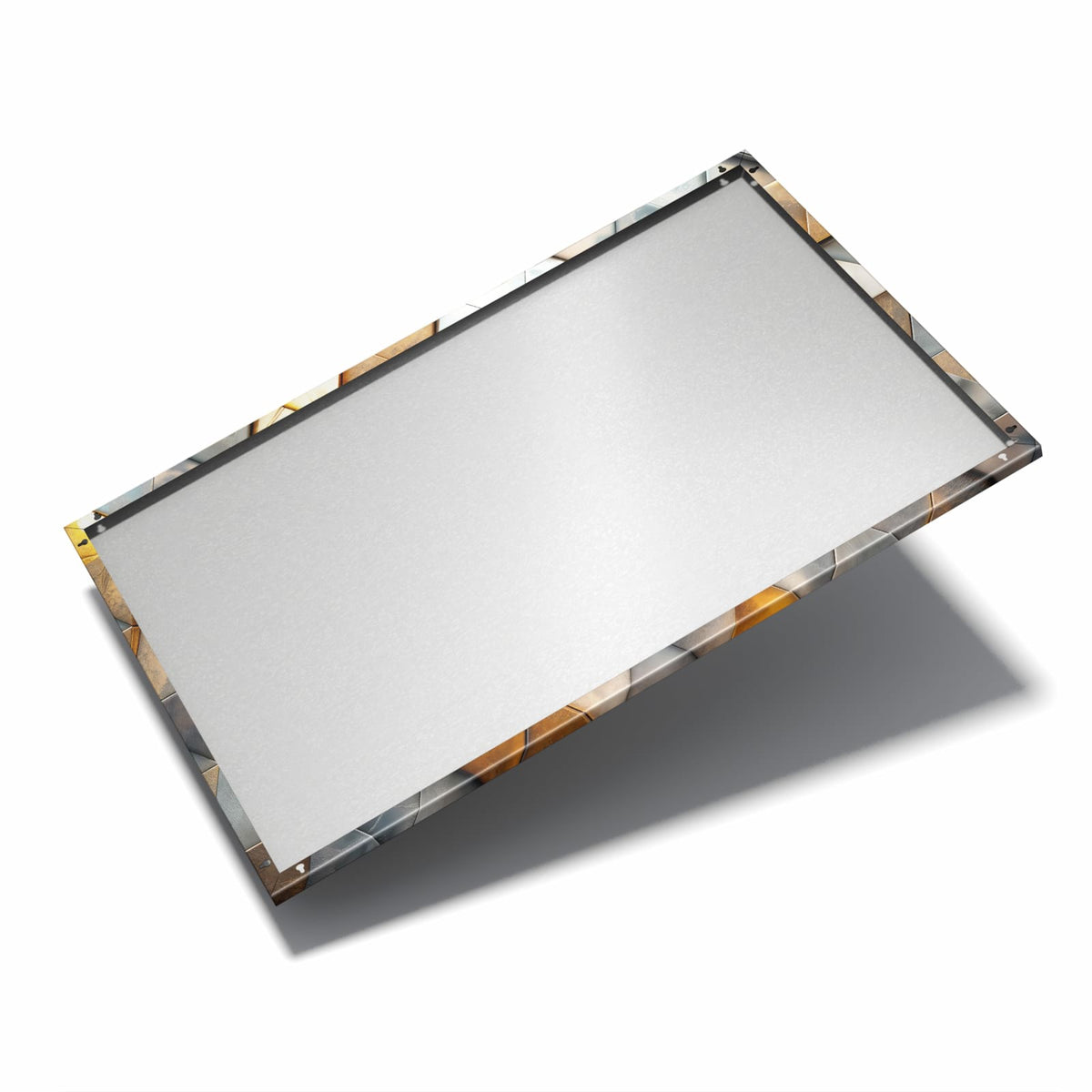 Nur 7 mm – liegt eng an der Wand – Metall Magnettafel - Metalldreiecke in Gold