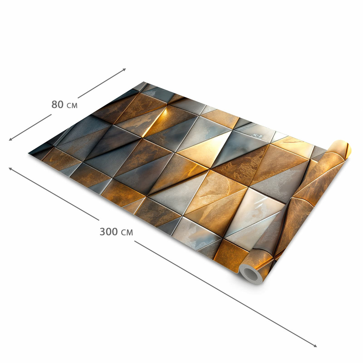 Küchenteppich mit Motiv Dreiecksmuster Wand in der Grösse 80x250 cm für sicheres Aufbewahren