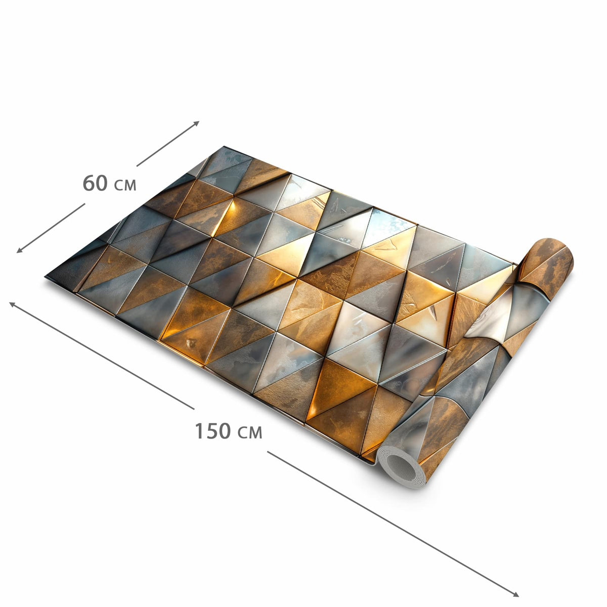 Waschbarer Küchenteppich mit Motiv Dreiecksmuster Wand in der Größe 80x200 cm